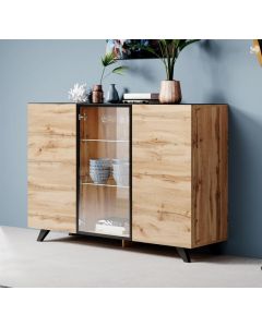 Credenza modello Viena A2 colore rovere e nero (150x100x40cm)