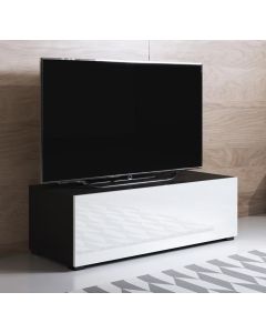 Mobile TV modello Luke H1 (100x32cm) colore nero e bianco con piedini standard