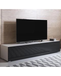 Mobile TV modello Luke H2 (160x32cm) colore bianco e nero con piedini standard