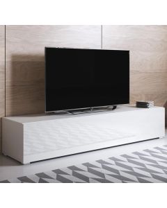 Mobile TV modello Luke H2 (160x32cm) colore bianco con piedini standard