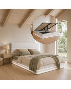 Letto contenitore di design Nitas in colore bianco (150X190cm)
