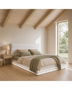 Letto contenitore di disegno Nitas in colore bianco con materasso (160x200cm)
