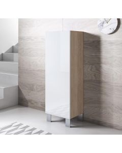 Armadio modello Luke V1 (40x138cm) colore sonoma e bianco con piedini in alluminio