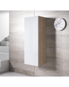 Armadio pensile modello Luke V1 (40x126cm) colore bianco e sonoma