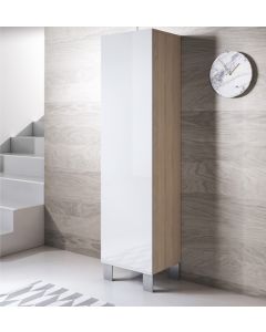 Armadio modello Luke V4 (40x177cm) colore sonoma e bianco con piedini in alluminio