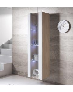 Vetrina pensile modello Luke V5 (40x165cm) colore sonoma e bianco