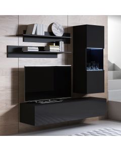 Mobile componibile Luke 3B nero (1,6m)