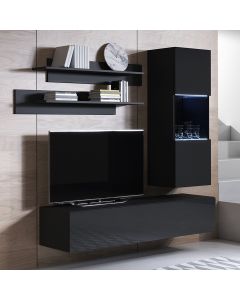 Mobile componibile Luke 6B nero (1,6m)