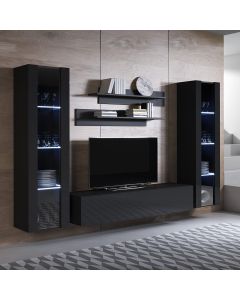 Mobile componibile Luke 8B nero (2,6m)
