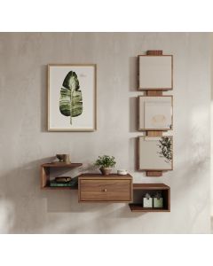 Mobile da ingresso colore Noce Ambar con cassetto e specchio Neo