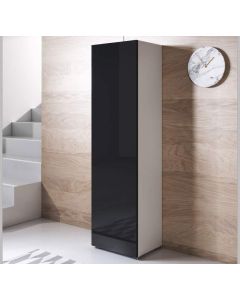 Armadio modello Luke V4 (40x167cm) colore bianco e nero con piedini standard