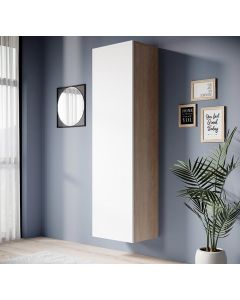 Armadio pensile modello Eliot (40x165cm) colore sonoma e bianco opaco