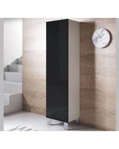 Armadio modello Luke V4 (40x177cm) colore bianco e nero con piedini in alluminio