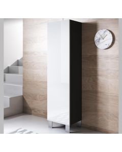 Armadio modello Luke V4 (40x177cm) colore nero y bianco con piedini in alluminio