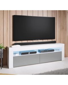 Mobile TV modello Aker (140x50,5cm) colore bianco e grigio