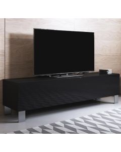 Mobile TV modello Luke H2 (160x42cm) colore nero con piedini in aluminium