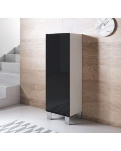 Armadio modello Luke V1 (40x138cm) colore bianco e nero con piedini in alluminio