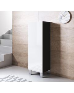 Armadio modello Luke V1 (40x138cm) colore nero y bianco con piedini in alluminio