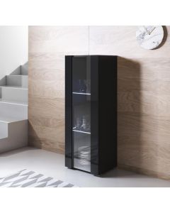 Vetrina modello Luke V2 (40x128cm) colore nero con piedini standard