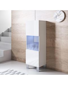 Vetrina modello Luke V3 (40x138cm) colore bianco con piedini in alluminio
