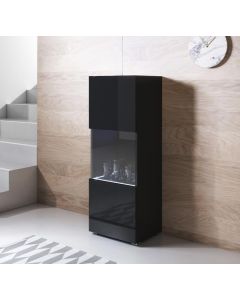 Vetrina modello Luke V3 (40x128cm) colore nero con piedini standard