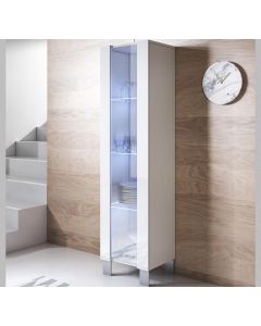 Vetrina modello Luke V5 (40x177cm) colore bianco con piedini in alluminio