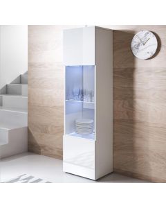 Vetrina modello Luke V6 (40x167cm) colore bianco con piedini standard