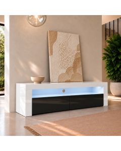Mobile TV modello Aker (140x50,5cm) colore bianco e nero