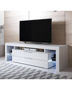 Mobile TV modello Selma (160x53cm) colore bianco con LED RGB