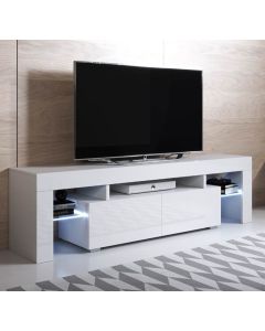 Mobile TV modello Unai (160x45cm) colore bianco con LED RGB