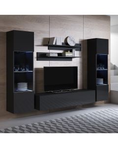 Mobile componibile Luke 9B nero (2,6m)