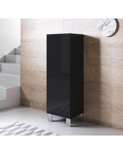 Armadio modello Luke V1 (40x138cm) colore nero con piedini in alluminio