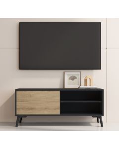 Mobile TV Kai in colore nero e sonoma opaco 100 cm