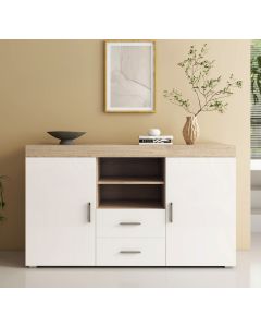 Credenza modello Roque colore sonoma e bianco (140x80x40cm)