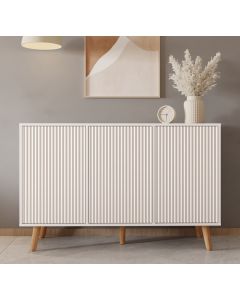 Credenza colore Bianca 120 cm con ante scanalate Renzo