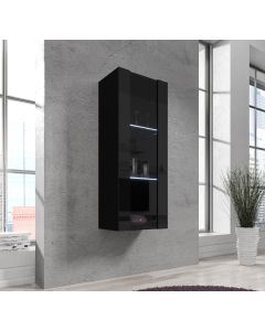 Vetrina pensile verticale Nora V2 (40x126cm) in colore nero