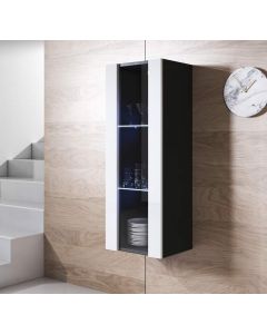Vetrina pensile modello Luke V2 (40x126cm) colore nero e bianco