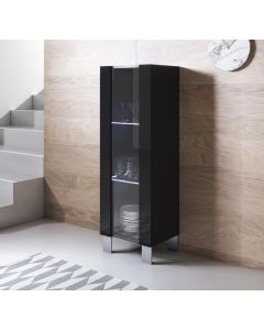Vetrina modello Luke V2 (40x138cm) colore nero con piedini in alluminio