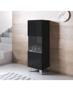 Vetrina modello Luke V3 (40x138cm) colore nero con piedini in alluminio