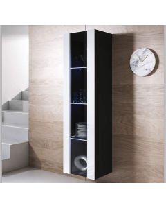 Vetrina pensile modello Luke V5 (40x165cm) colore nero e bianco
