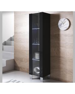 Vetrina modello Luke V5 (40x177cm) colore nero con piedini in alluminio