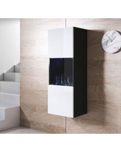 Vetrina pensile modello Luke V3 (40x126cm) colore nero e bianco