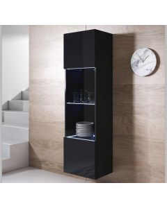 Vetrina pensile modello Luke V6 (40x165cm) colore nero