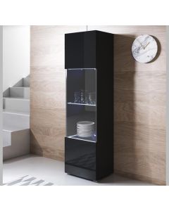Vetrina modello Luke V6 (40x167cm) colore nero con piedini standard