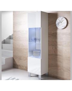 Vetrina modello Luke V6 (40x177cm) colore bianco con piedini in alluminio