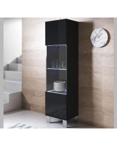 Vetrina modello Luke V6 (40x177cm) colore nero con piedini in alluminio