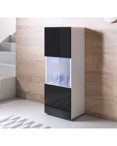 Vetrina modello Luke V3 (40x128cm) colore bianco e nero con piedini standard