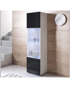 Vetrina modello Luke V6 (40x167cm) colore bianco e nero con piedini standard