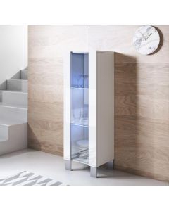Vetrina modello Luke V2 (40x138cm) colore bianco con piedini in alluminio