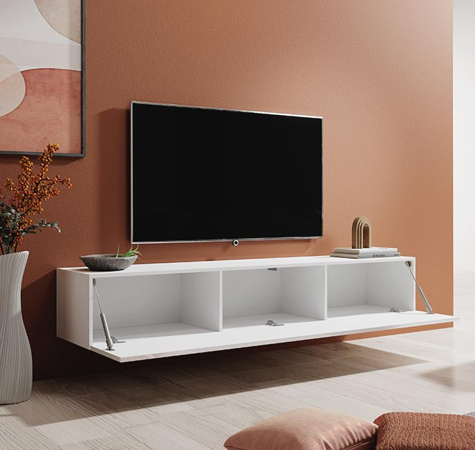 Mobile TV modello Berit 180x30 in colore bianco